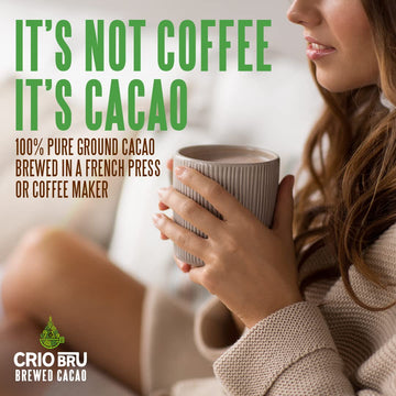 Crio Bru Brewed Cacao Maya Light Roast - Coffee Alternative Natural Healthy Drink | 100% Pure Ground Cacao Beans Brew And Enjoy