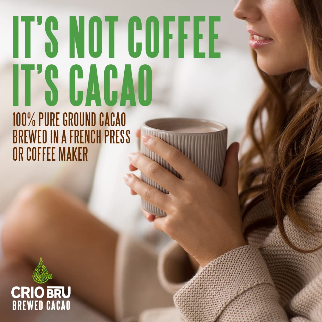 Crio Bru Brewed Cacao Mocha Flavored Coffee Alternative, 1.5 Pound, 100% Pure Ground Cacao Beans, Caffeine Free, Keto Friendly