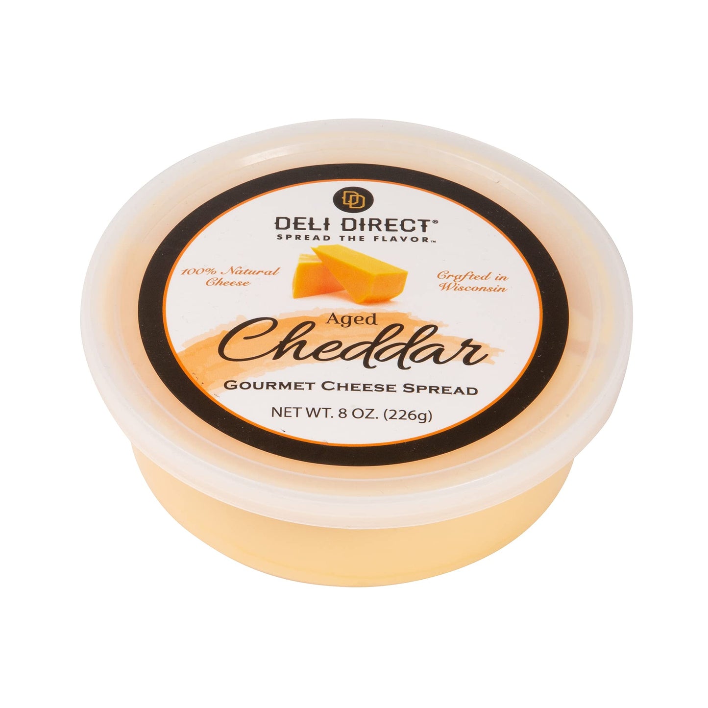 Deli Direct Cheese Spread, Aged Cheddar, Shelf Stable, 8 oz (Pack of 1) - Great for Snack Dips with Pretzels or Veggies