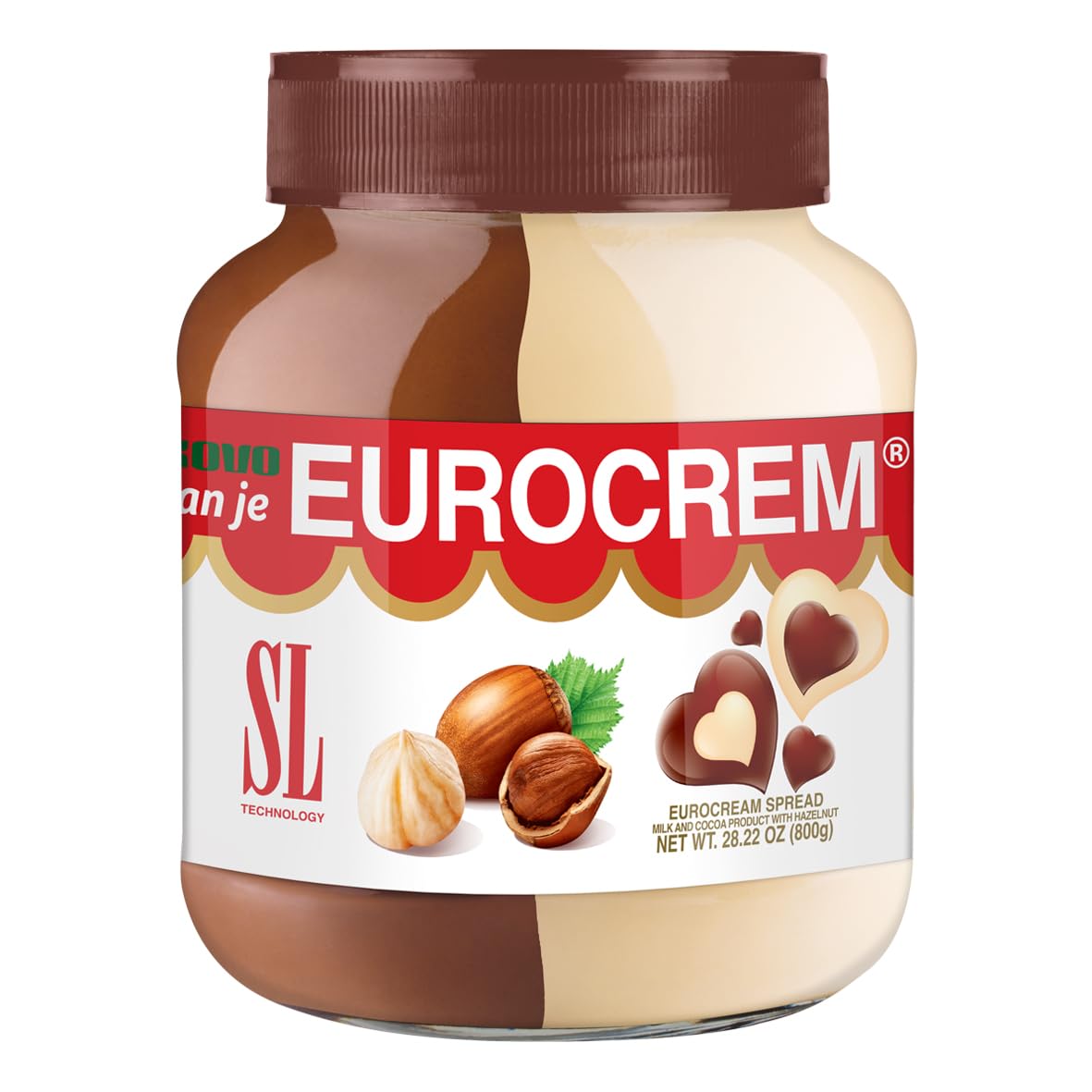 Takovo Eurocrem Hazelnut Cocoa Spread, 800g, 1.76 lb, Delicious Chocolate Flavor