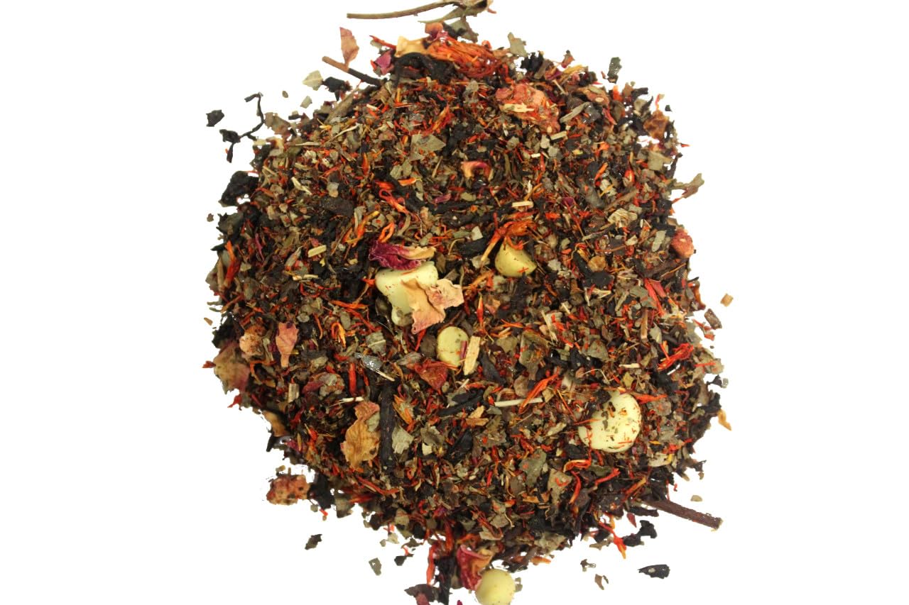 Nelsons Tea Strawberry White Chocolate Loose Leaf Blend - 0.4 Oz Sample - Black Tea, White Tea, Rose Buds, Strawberries