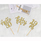 24 Pcs Gold Glitter 50Th Birthday Cupcake Toppers For 50Th Birthday Celebrating Party Decorations