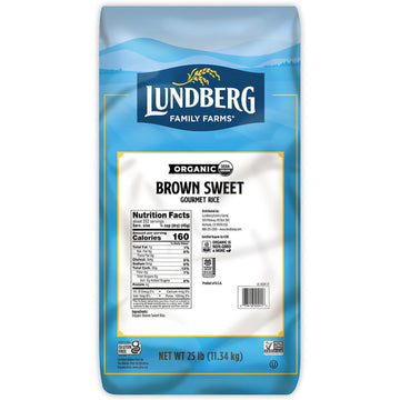 Lundberg Organic Sweet Brown Rice - Short Grain Rice, Slightly Sweet, Nutty & Sticky Rice, Healthy Food, Vegan, Pantry Staples, 