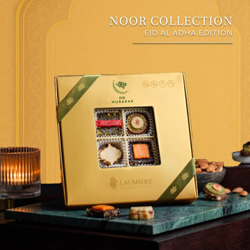 LAUMIÈRE GOURMET FRUITS Dried Fruits and Nuts Basket - Noor Eid Al Adha Collection - Certified Halal - Healthy - No Added Cane Sugar