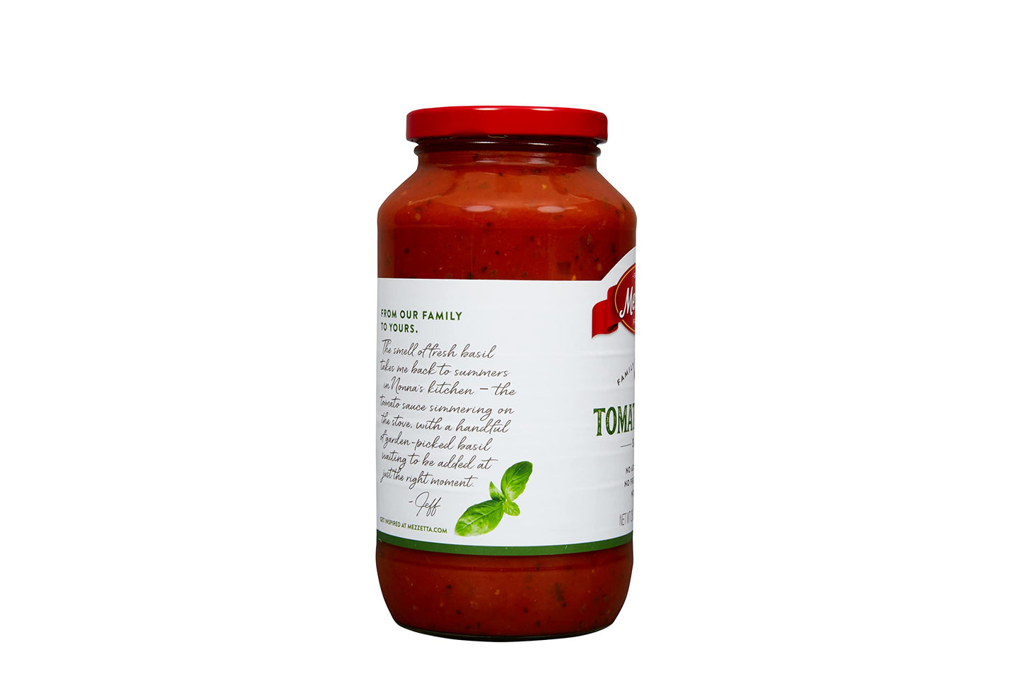 Mezzetta Family Recipes Tomato Basil Sauce | Non-Gmo, Gluten Free, Keto, Vegan, No Preservatives | 25 Ounce Jar (Pack Of 6)