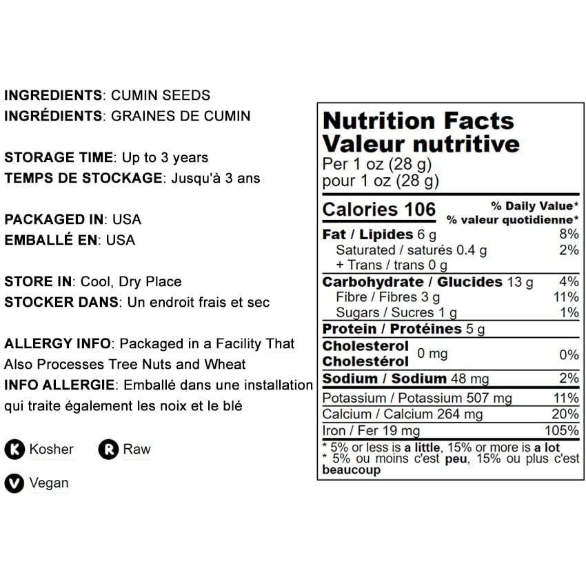 Food To Live - Whole Cumin Seeds, 3 Pound Jeera Seeds, Vegan, Kosher, Bulk Fragrant Spice. High In Iron, Magnesium, Fiber. Pairs