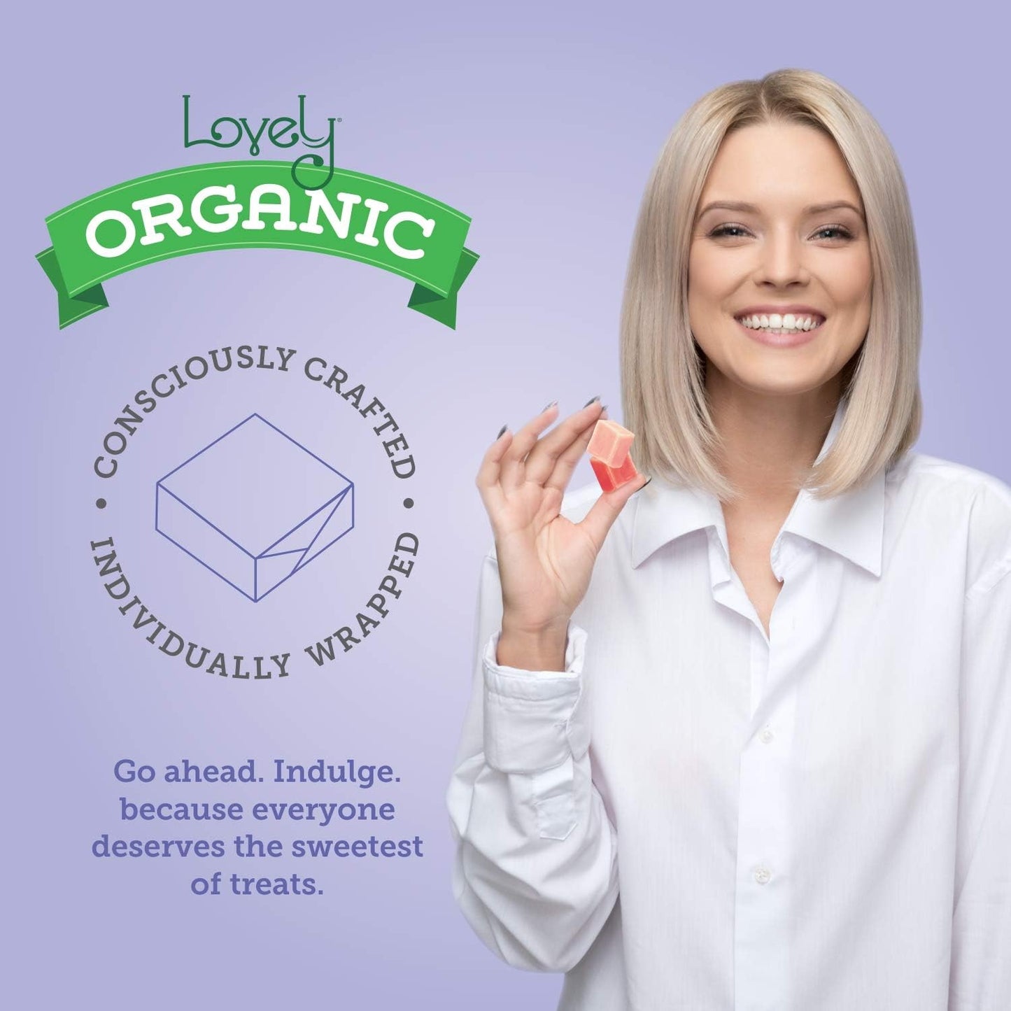 Lovely Candy Co. Organic Sour Chewy Candies, Vegan & Gluten Free, 8oz Bag (6-pack) - Natural Raspberry, Apple & Cherry Flavors