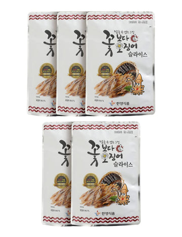 Korea Seasoned Dried Squid Snack ?????? (Original 15g x 5)