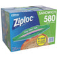 Ziploc Easy Open Tabs Sandwich Bags 580, 145 Count (Pack Of 4)