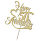 Yetxel Gold Glitter 50th Anniversary Cake Topper - 8x7 inches Decoration for Weddings and Birthdays