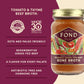 FOND NOURISH DELIGHT Beef Bone Broth with Organic Tomato & Thyme, 14 Fl Oz (Pack of 12)