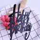 Keoysek Happy Birthday Cake Topper Double-Sided Acrylic Cursive Cake Toppers Birthday Party Decoration Supplie Cake Sign Party B