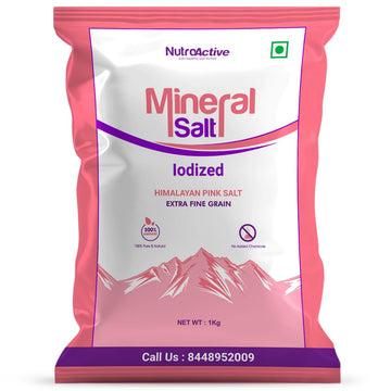 Nutroactive Mineralsalt Iodized Himalayan Pink Rock Salt Extra Fine Grain 1 Kg
