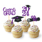 24Pcs Graduation Cupcake Toppers, Graduation Cupcake Picks For Cupcake Food Decorations - Class Of 2024 Graduation Cupcake Toppe