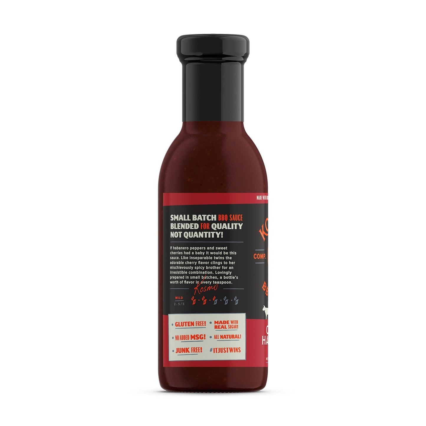 Kosmos Q Cherry Habanero BBQ Sauce - 15.5 Oz Bottle for BBQ & Marinades w/ Sweet and Spicy Flavor - Thick Barbecue Sauce for Ten