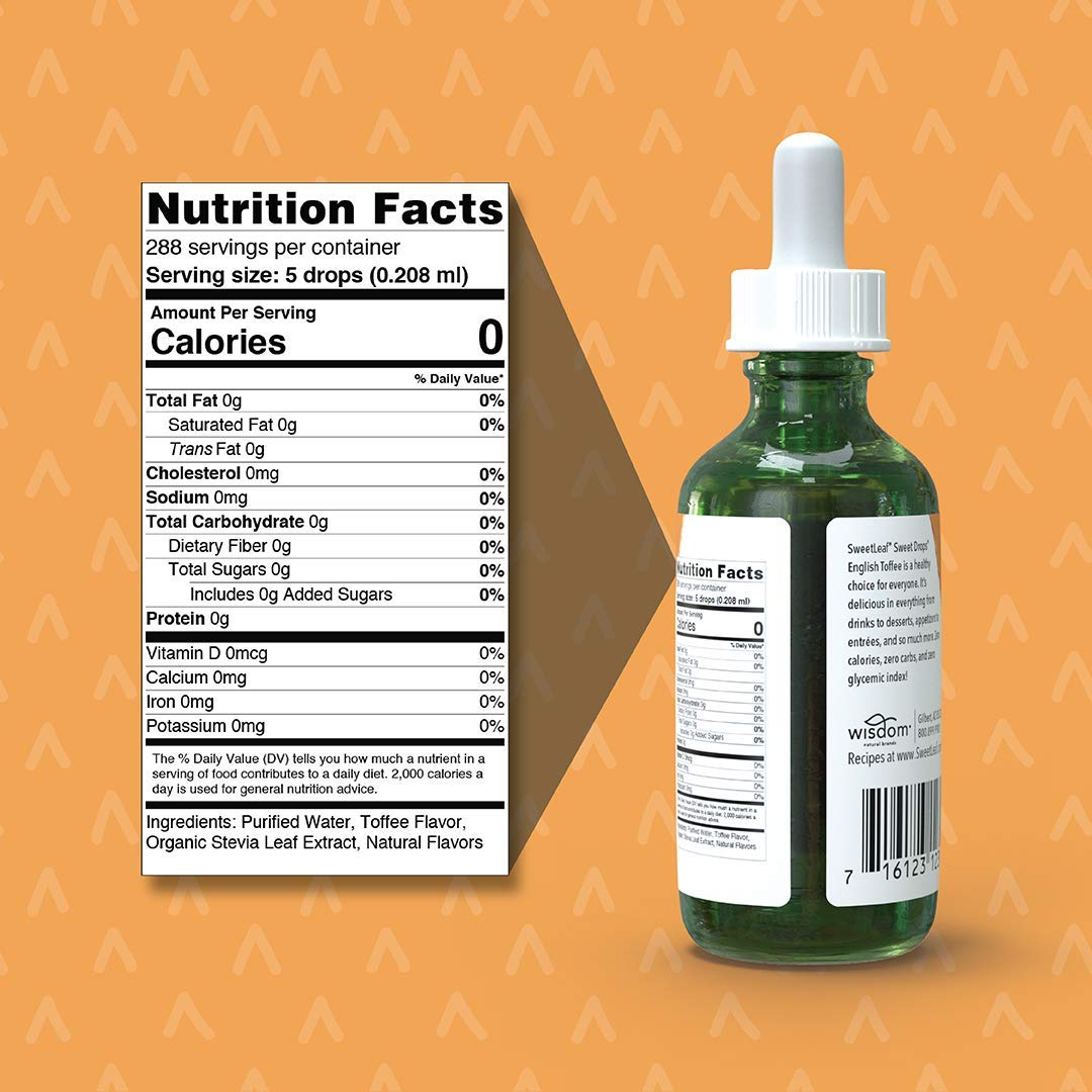 Sweetleaf Sweet Drops Flavored Stevia Sweetener Hazelnut & English Toffee Variety Pack 2Oz