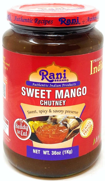 Rani Sweet Mango Chutney (Indian Preserve) 36oz (2.2lbs) 1kg Value Pack, Glass Jar, Ready to eat, Vegan ~ Gluten Free, All Natur