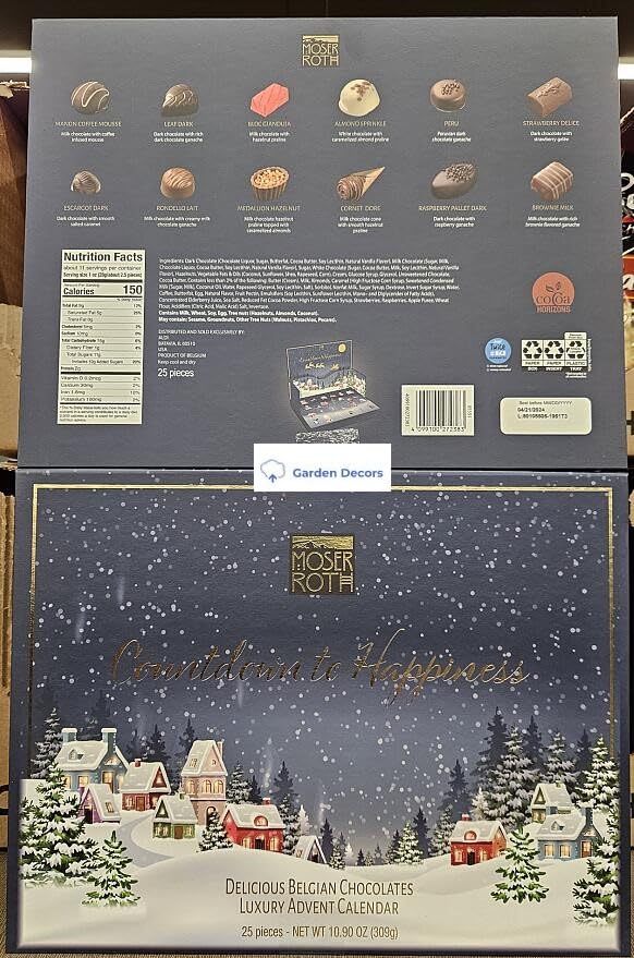 Zeelec Moser Roth Belgian elegant Chocolate Advent Calendar 10.76oz (305g) - Perfect Holiday Treat