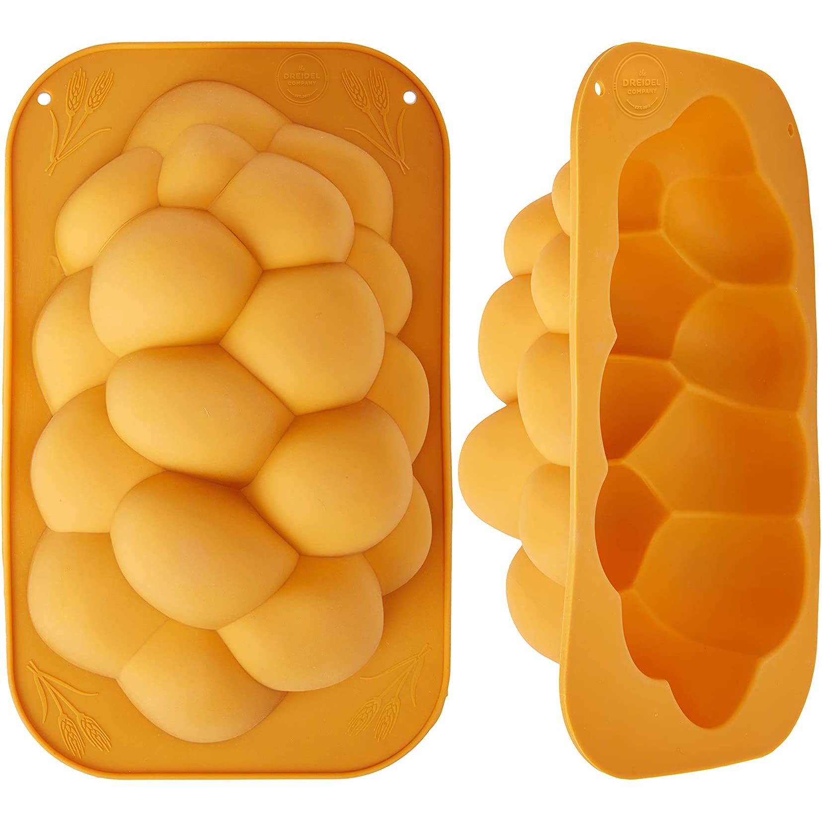 The Dreidel Company Silicone Challah Braid Mold Pan, Extra Large, Yellow, No Shaping Required, Perfect for Baking Kosher Challah