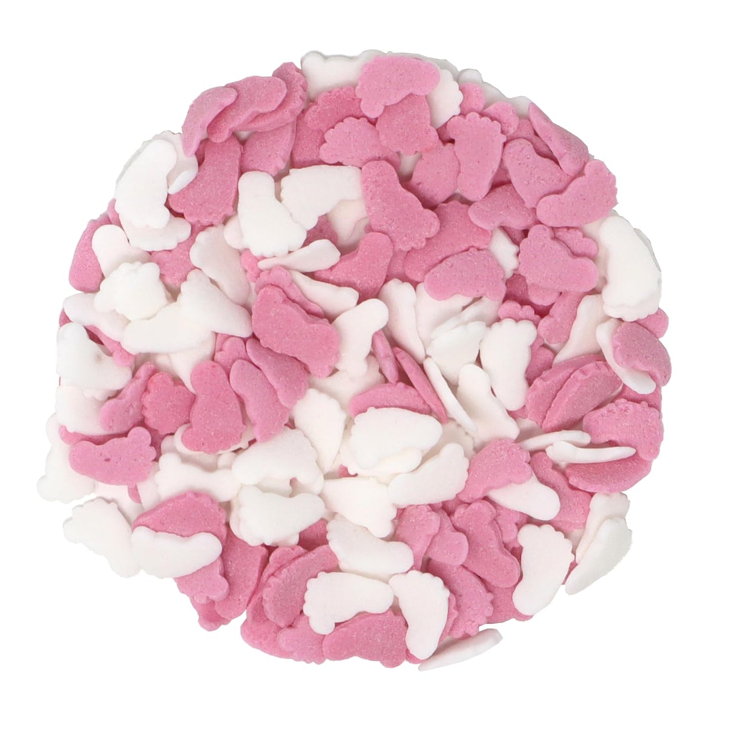 Mystic Sprinkles Baby Shower Themed Candy Shapes Sprinkles (Pink & White Baby Feet, 2Oz Jar)