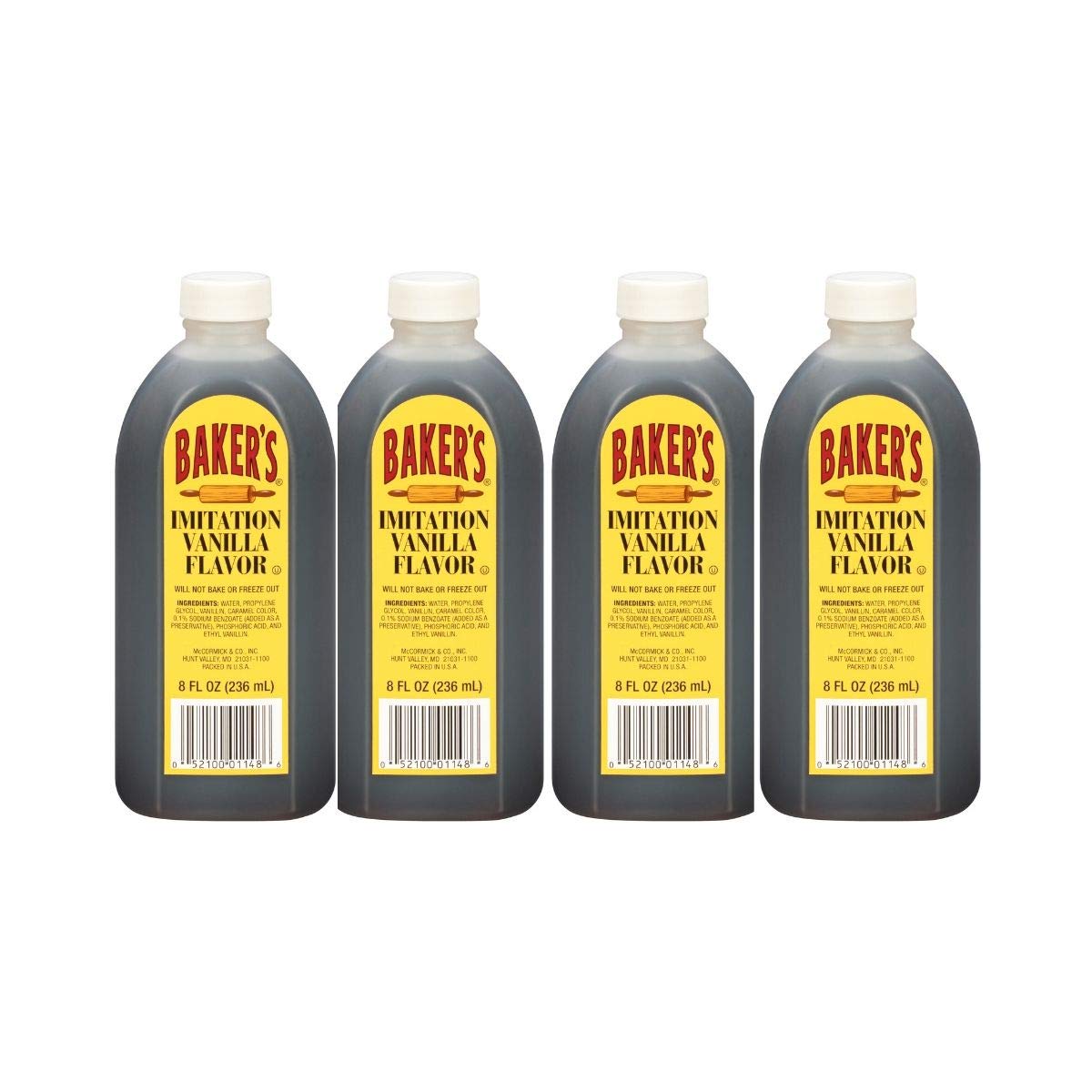 Bakers Imitation Vanilla Extract - 7.62 oz - 4-Pack