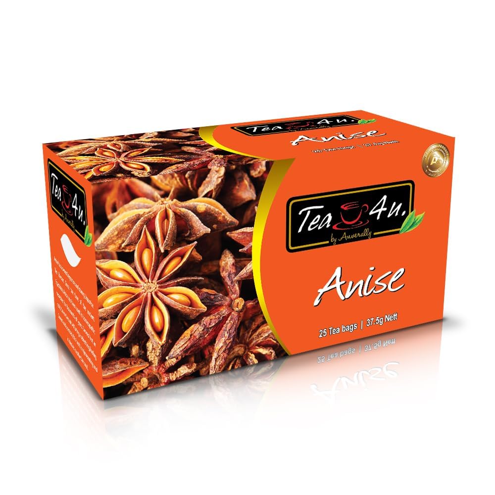 TEA 4U Anise Herbal Tea Bags - Caffeine Free, Soothing Blend, 25 Count