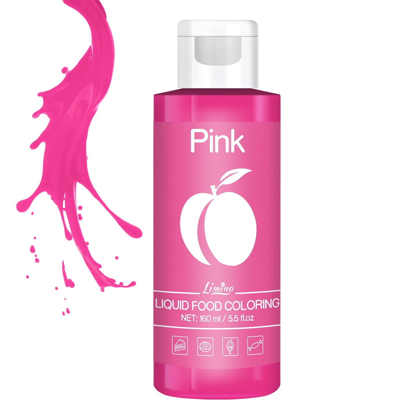 Limino Food Coloring - Vivid Liquid Dye for Baking & Crafts - 6 fl. oz - Pink