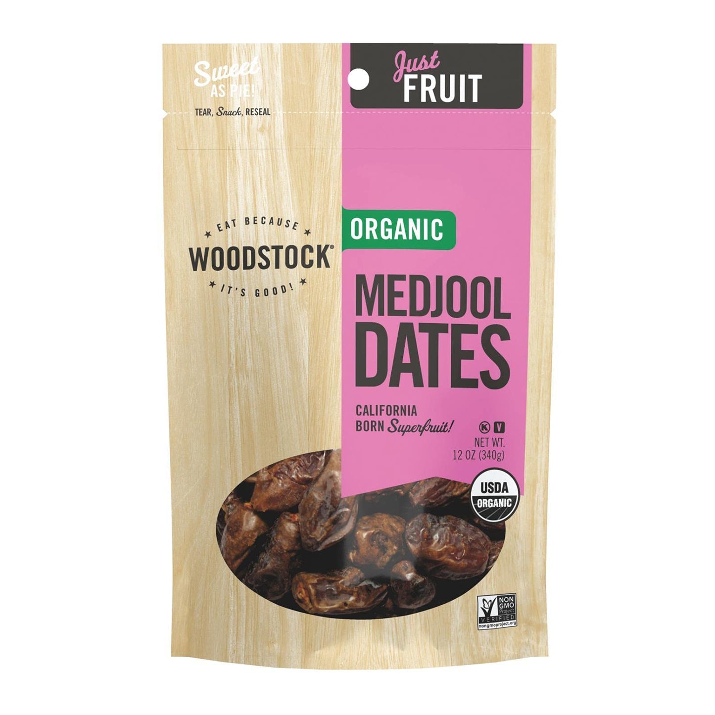 Woodstock Dates, Organic, Medjool, California, Fancy, 12-Ounce (Pack of 2)