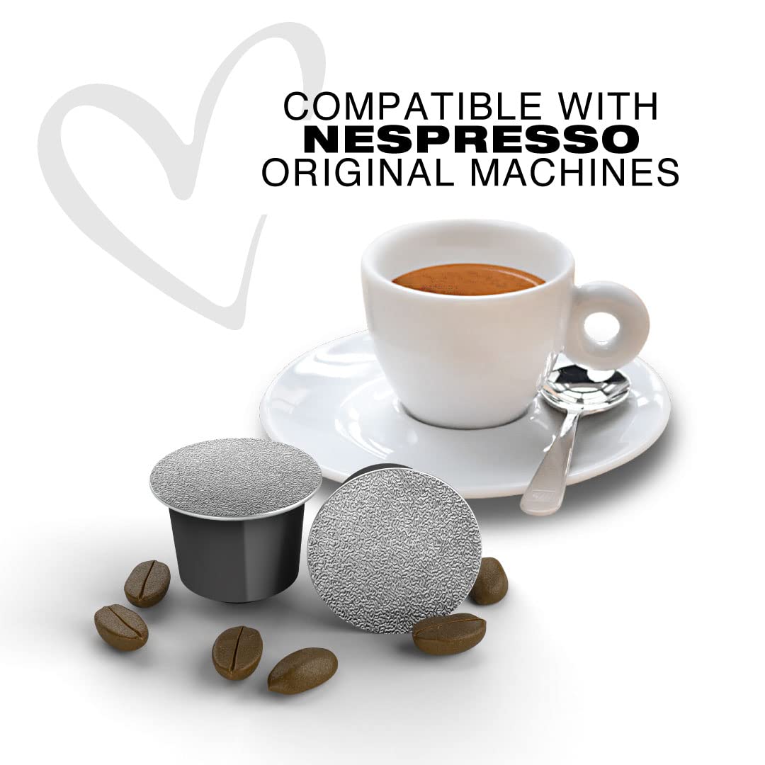 ITALIAN COFFEE FOR ESPRESSO LOVERS Aluminium compact pieces for Nespresso Machines, 100 Count, Original Line