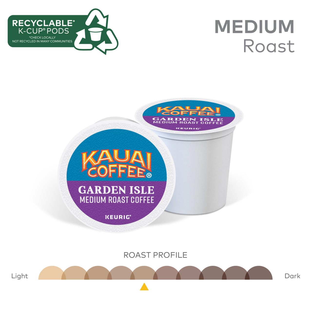 Kauai Coffee Garden Isle Medium Roast K-Cup Pods - 10 Count (Pack of 2)