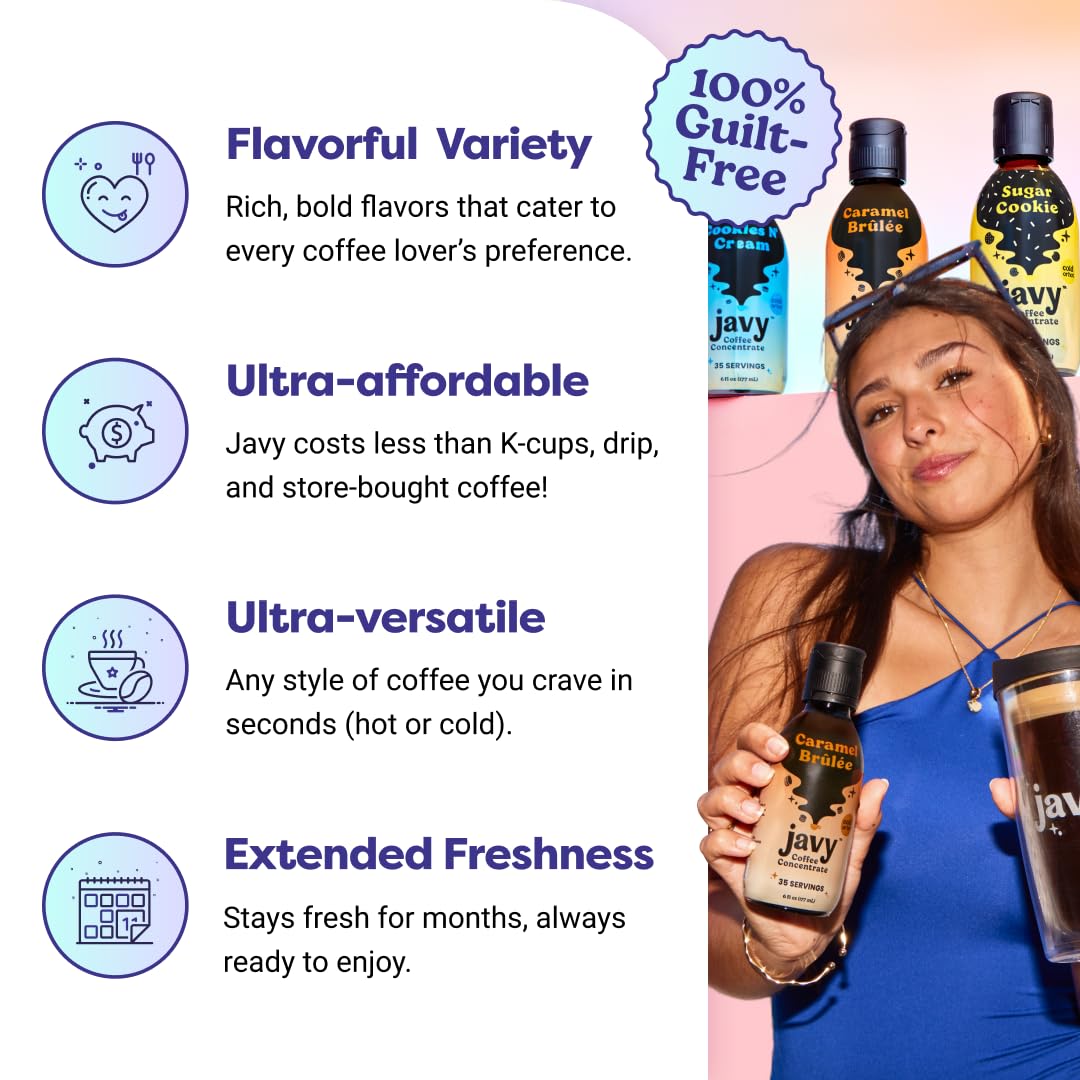 Javy Coffee Concentrate - Cold Brew Coffee, Perfect for Instant Iced Coffee, Cold Brewed Coffee and Hot Coffee, 35 Servings - Su
