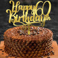 Ruscalin Acrylic Gold Happy 60Th Birthday Cake Topper,60 Birthday Party Cake Decorations