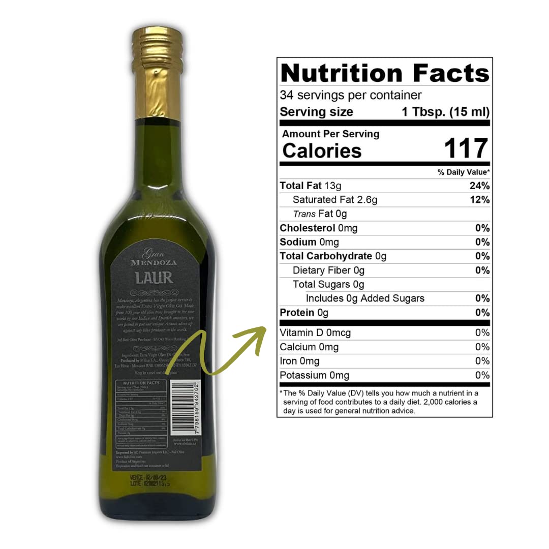 Argentina - Award Winning - Gran Mendoza - Extra Virgin Olive Oil | 16.9Oz Glass Bottle