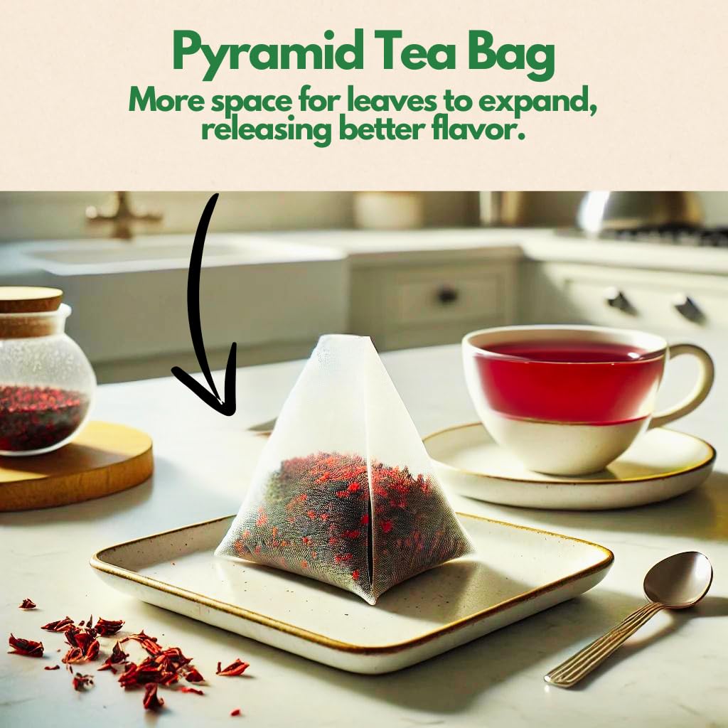 Tozzy Usda Organic Hibiscus Tea Bags | 3G X 42 Count (Large Pyramid Tea Bags) | Rich Concentration | Pure Plant-Based Ingredient