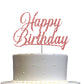 RokAPary Happy Birthday Glitter Cake Topper, Acrylic, Double-Sided, Rose Gold