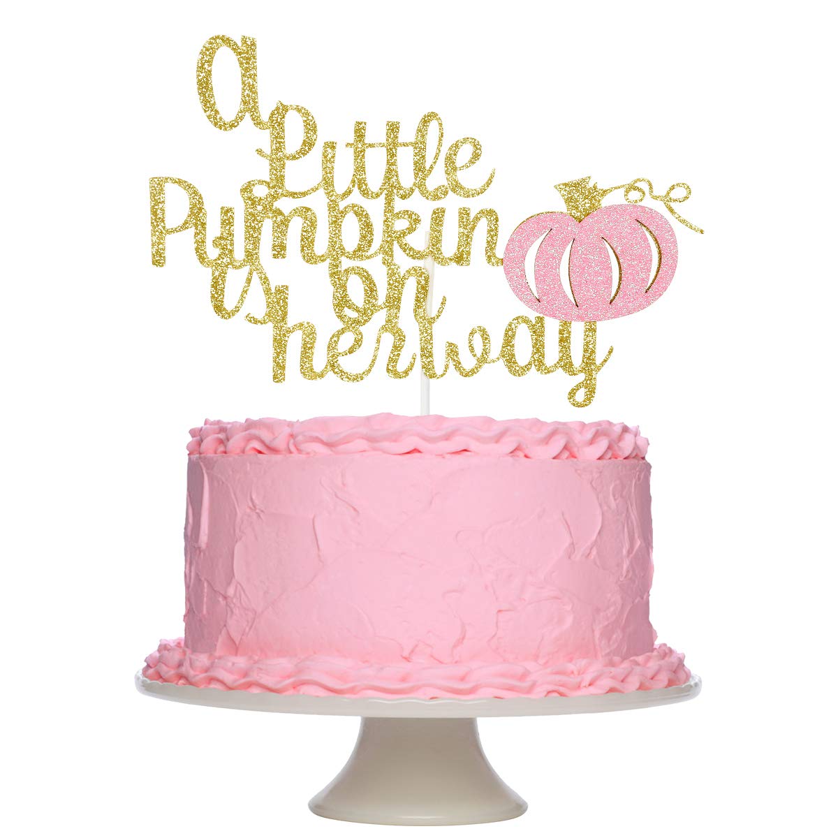 A Little Pumpkin Is On Her Way Cake Topper Pink Glitter Little Pumpkin Baby Shower Cake Topper Little Pumpkin Cake Topper For Girl Fall Pumpkin Theme Baby Shower Party Cake Decorations