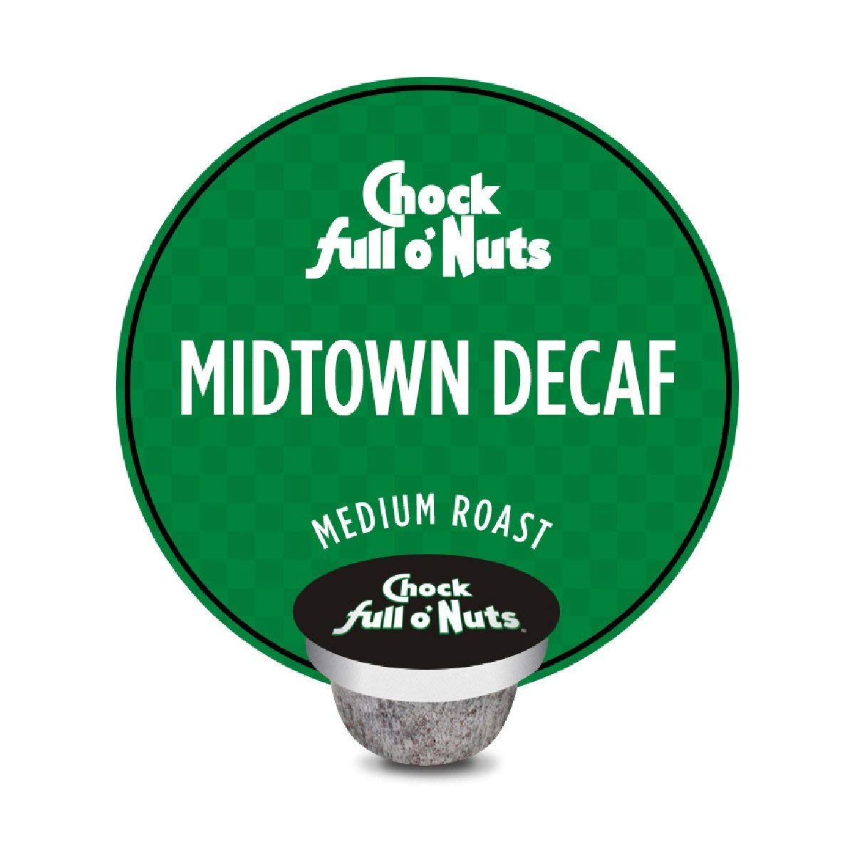 Chock Full Onuts Midtown Decaf Medium Roast, K-Cup Compatible Pods (12 Count) - Arabica Coffee In Eco-Friendly Keurig-Compatible