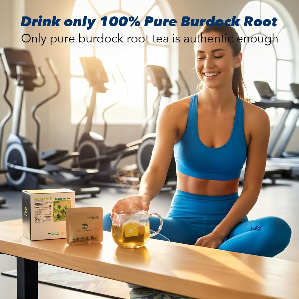 Soilmount Organic Burdock Root Tea - Caffeine-Free Herbal Tea - 18 Individually Wrapped Tea Bags