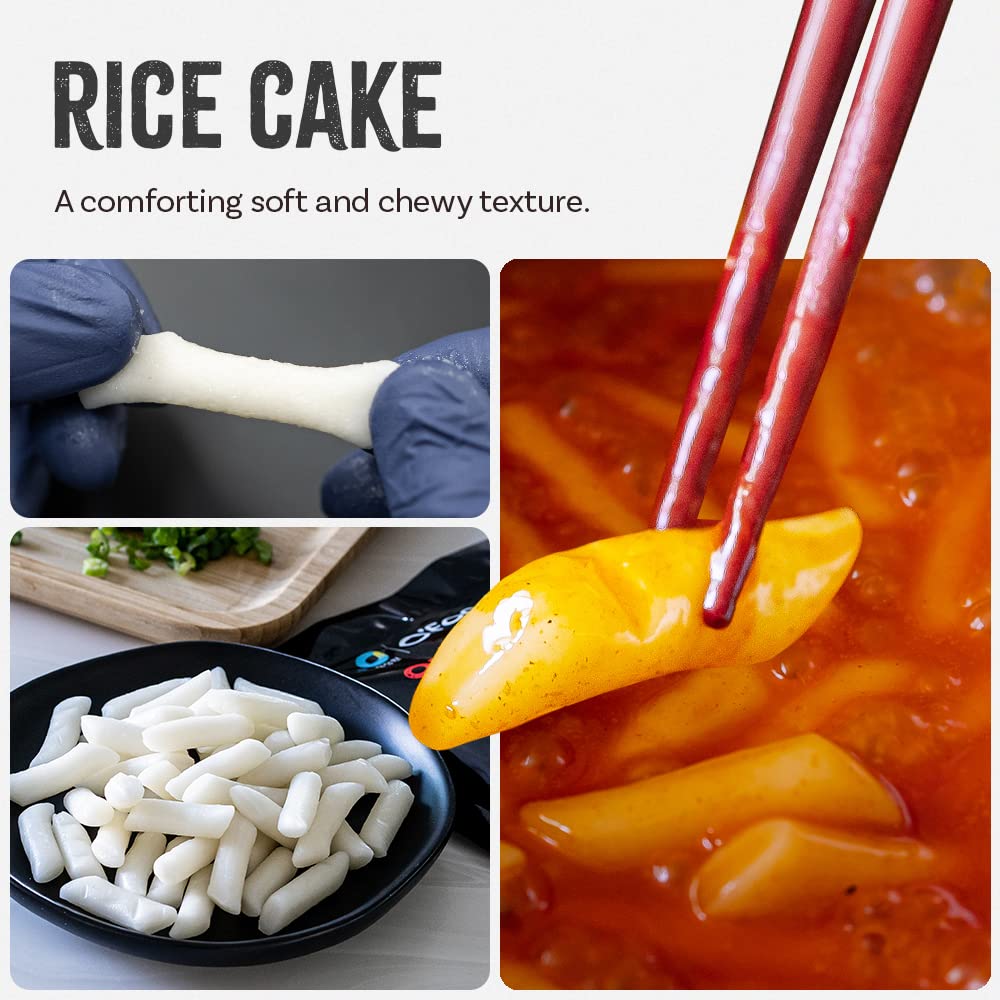 O’Food Garlic Tteokbokki - Gluten-Free Korean Rice Cakes, Ready to Eat, Pack of 1, Authentic Spicy Snack