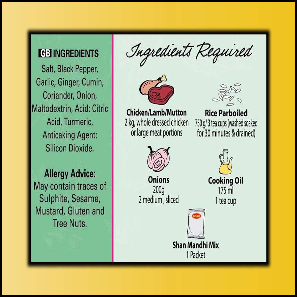 Shan Mandhi Arabic Seasoning Mix - Spice Powder for Arabic Pilaf, 1.76 oz (Pack of 3) - Suitable for Vegetarians, Airtight Packaging