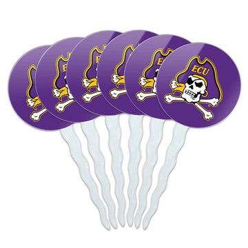 East Carolina Primary Logo Cupcake Picks Toppers Decoration Set of 6