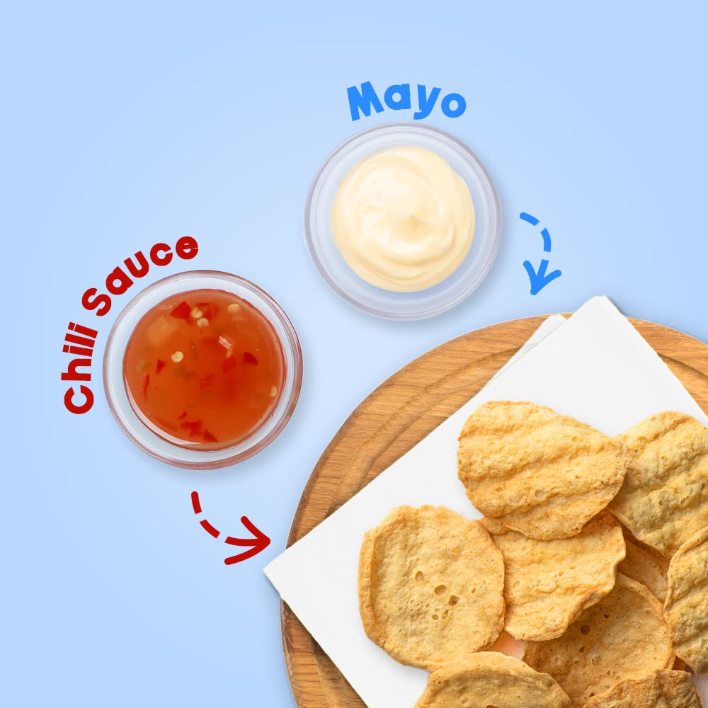MURGERBON Baked Fish Snack, Seafood Chips, 5.3oz (150g), Oven Baked Filefish Fillet, Perfect for Sharing