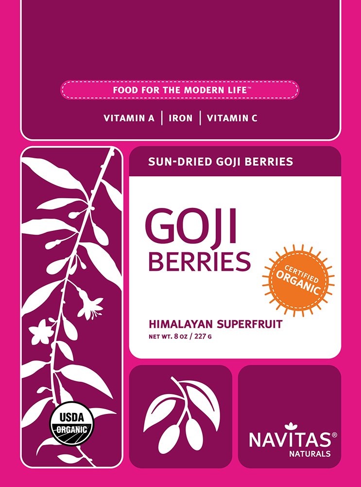 Navitas Naturals Organic Goji Berries, 8-Ounce Pouches, 8 Servings (Pack Of 2)