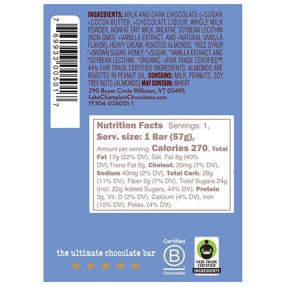Lake Champlain Milk Chocolate Caramel Five Star Bar, 2 Ounces