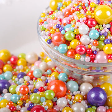 Rainbow Pearl Sprinkles, Edible Colorful Sprinkles For Cake Decorations Baking Cupcake Toppers Cookie Decorating Lover Birthday
