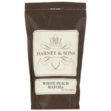 Harney & Sons White Peach Matcha Green Tea | Bag of 50 sachets