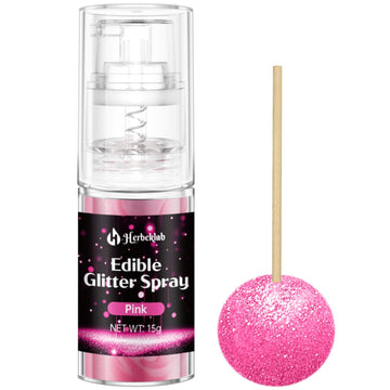 Pink Edible Glitter Spray - 15g Edible Pink Glitter for Cakes Food Grade Shimmer Powder Cake Sprinkles for Cookie Decorating Cho