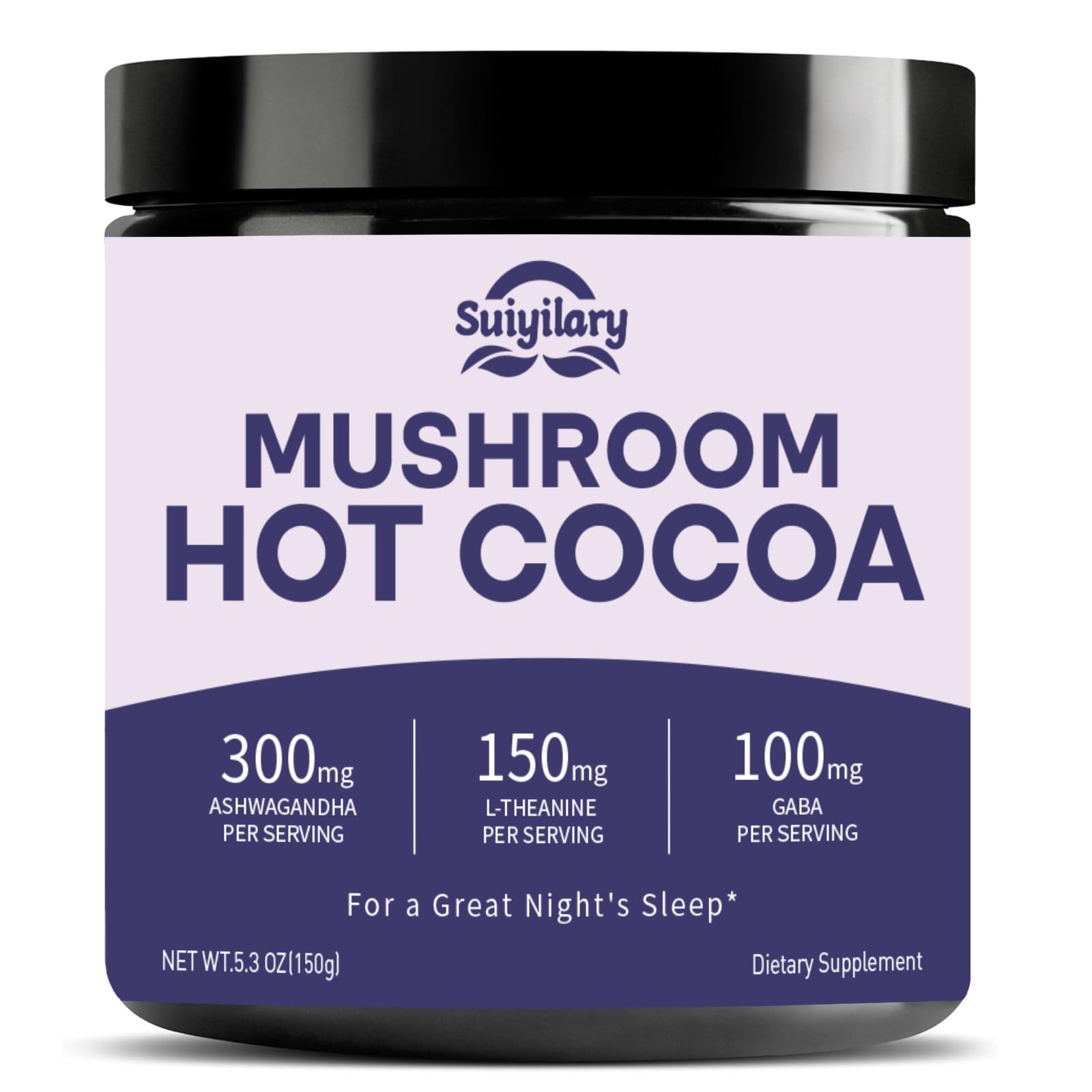 10 Mushroom Hot Cocoa for Sleep, Sugar Free Keto Cocoa Powder, Nighttime Drink,100mg Magnesium Glycinate, 100mg Gaba, 150mg L-Th