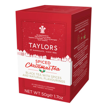 Taylors of Harrogate Spiced Christmas, Holiday Black Tea, Individually Wrapped Bags, 20 Count (Pack of 6), Deep, Festive and Spi