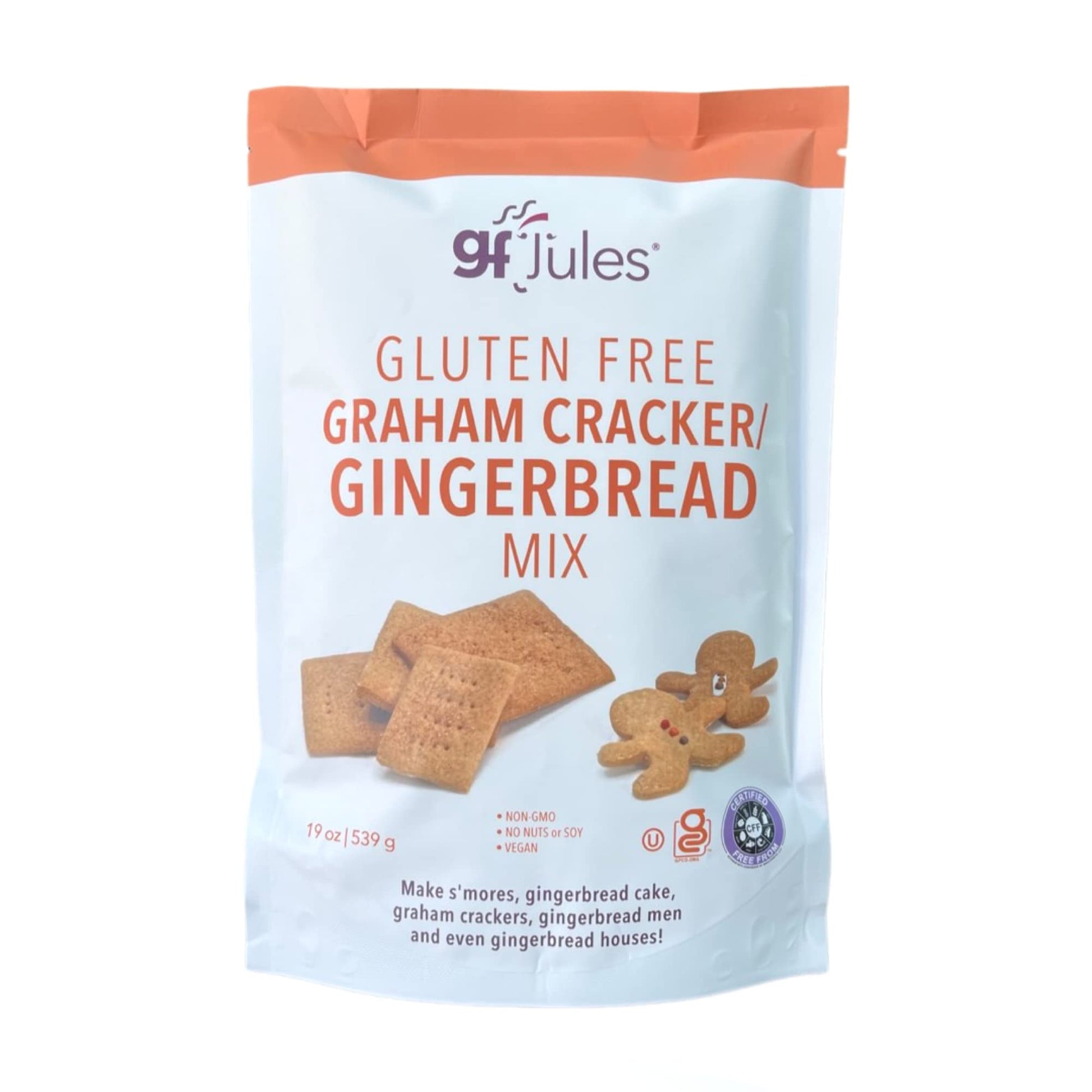 Gfjules Certified Gluten Free Graham Cracker And Gingerbread Baking Mix | Non-Gmo, Vegan, Kosher & Top 9 Allergen Free | Perfect